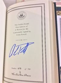 It Worked For Me, Colin Powell. The Easton Press signed limited First Edition book. 