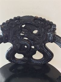 Chinese Rosewood Chair with Dragon arms. 