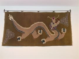 Tibetan Dragon Wall Hanging. 3' X 6'. 