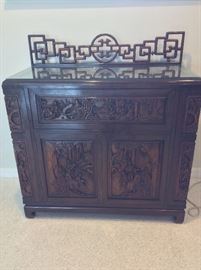 Asian Carved Dry Bar. 