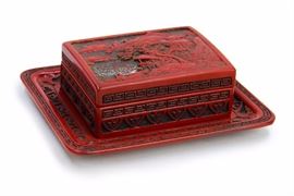 LACQUER SCHOLARS SET(BOX & DISH)
