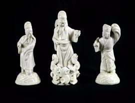 TRIO OF BLANC DE CHINE FIGURES
