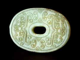 JADE OVAL TAOTIE DISK
