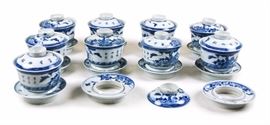 (30pc) TEA CUP, LID, BASE SET
