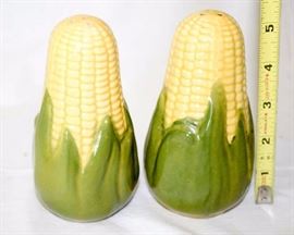 Ceramic Salt and Pepper Shakers: Both lack plugs on bottom.