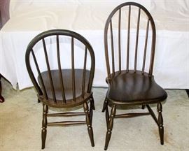 Two Wood Chairs: Rounded top backs