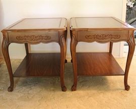 Two Matching Wood End Tables: Good condition w/ a few small dings.  20" W x 28" D x 20.5" H