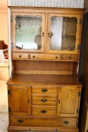 Seven Drawer Wood Dining Hutch: In excellent condition w/ a few minor scratches. Includes brass hardware. 42" L x 19" D x 72" H