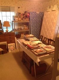 Paper items, twin beds doll items.