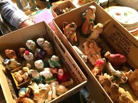 Vintage nativity set figures.