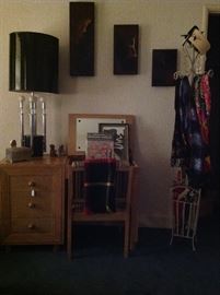 Mid century vanity/ desk and lamp