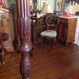 Close up of post from bed 