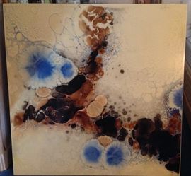 Tom Belloni, mid - century, resin and paint...first half of a large diptych...(Belloni is often sold on 1st Dibs)