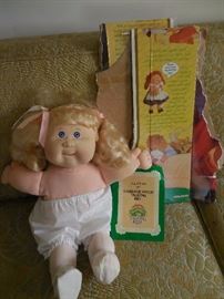 Coleco Talking Cabbage Patch Doll. She has her box except its split in 2!, This is Estelle Miranda she has her adoption Papers also!!
