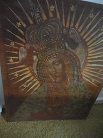 Vintage Hand carved Hand Painted Icon