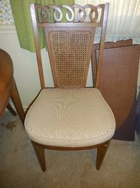 Mid Century Traditional Side Chair. Willet Furniture. Caned Back with loopy design  .4 Side Chairs 2 Arm