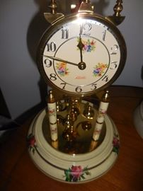 Vintage Kundo 400 Day Anniversary Clock with key, original Label Glass Dome
