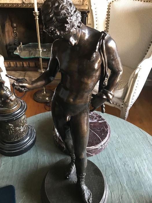 Dionysus, By Donatello d. 1905 Bronze on Marble Base