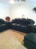 fine Italian leather sofa, love seat, chair, ottoman