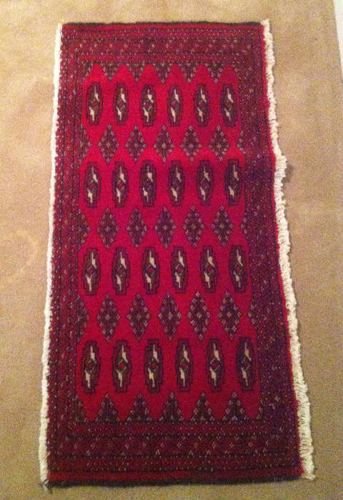 1930's Persian Turkoman Poshti Tribal rug 
1'8" x 3'6" from Iran
$275.00