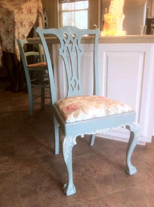 Chippendale hand painted and waxed chair