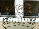 wrought iron settee and two arm chairs available.