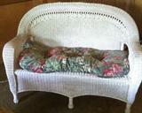 synthetic wicker settee