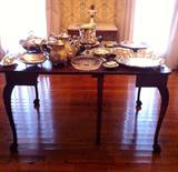 silver plate, Queen Anne table