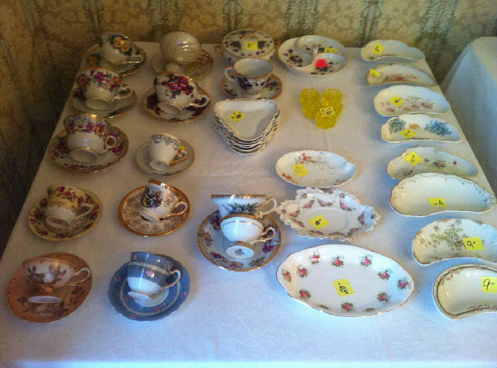 China cup and saucer collection, Bone dish collection