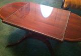 coffee table with harp shape base