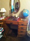 maple desk, globe