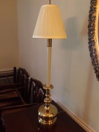 2- tall brass Buffet Lamps