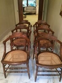 6- Eastlake dining chairs -all new cane seats 