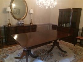 2- Pedestal mahogany table