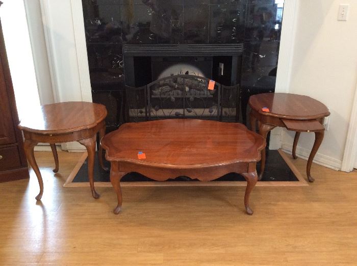 Set of three tables, coffee table & 2 sides, can be bought separately.