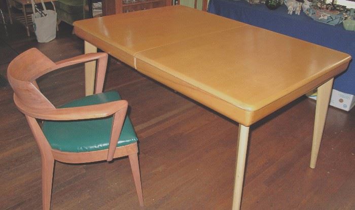 Heywood Wakefield table and single chair.