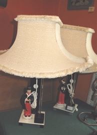 Cool pair of lucite oriental lamps.