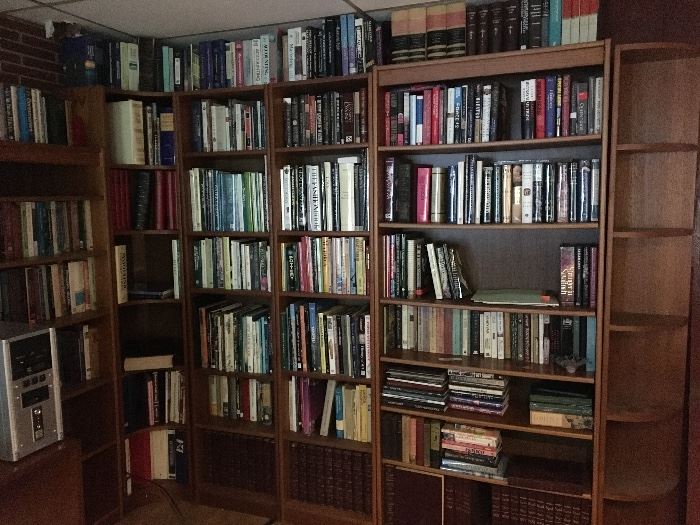 Tons of books, modern and vintage & Danish design bookcases