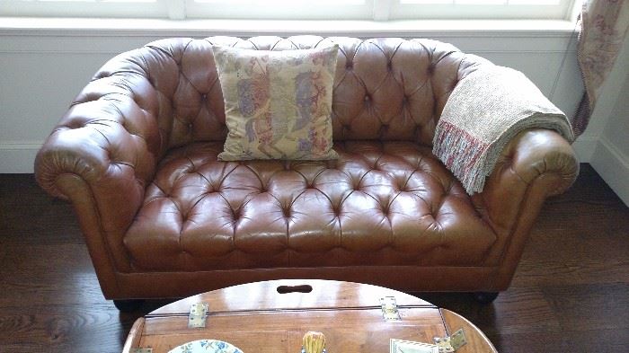 Chesterfield Leather Love seat
