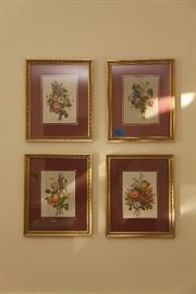 Set of four botanical prints