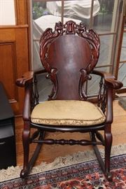 Unique carved rocking chair