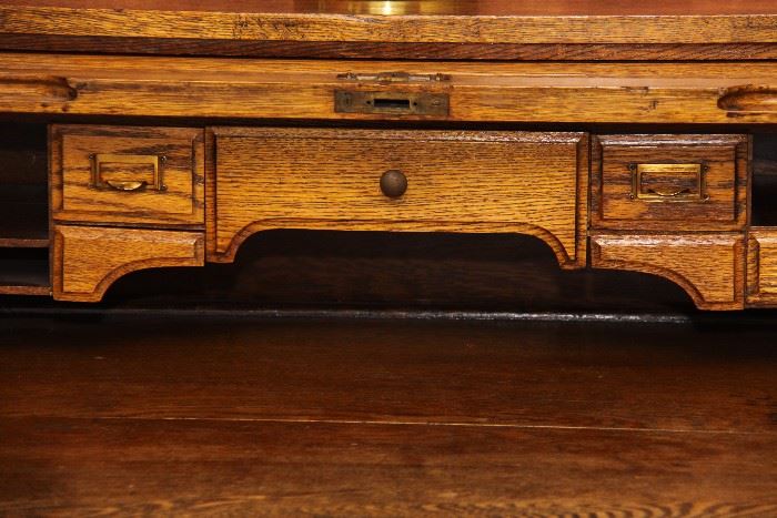 Antique oak roll top desk