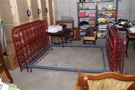 Really funky headboard and footboard made from an old boxspring!  So unique!