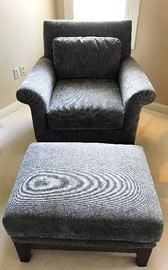 Contemporary Arm Chair with Matching Ottoman