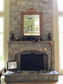 (Heavy) Gold Gilt Mirror, Candle Stands & More