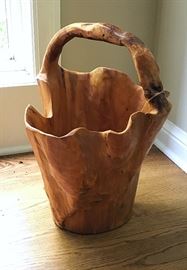 D'Ecco Organic Accents Wood Hand Basket