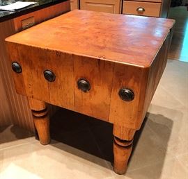 Antique Butcher Block Table / Island