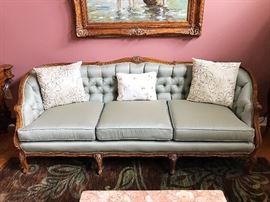 1920s Walnut French Country Canape Sofa (Refurbished)