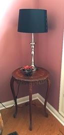 Antique Victorian Side Table (Two Available), Contemporary Lamp & More