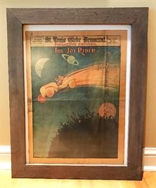1910 Framed St. Louis Globe Democrat Featuring The Joy Rider